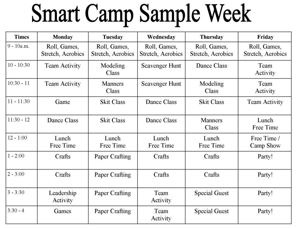 Smart Summer Camp Activities 2015